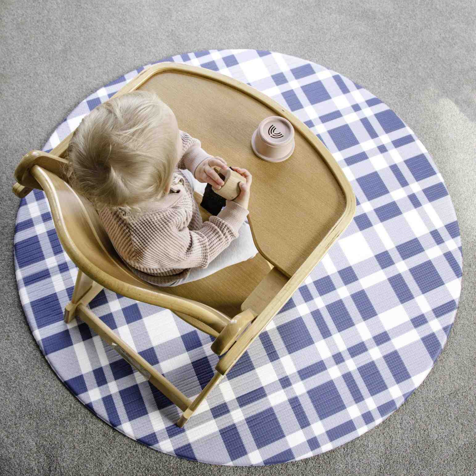 Little Finch Homepark Check Floor Mat - Round